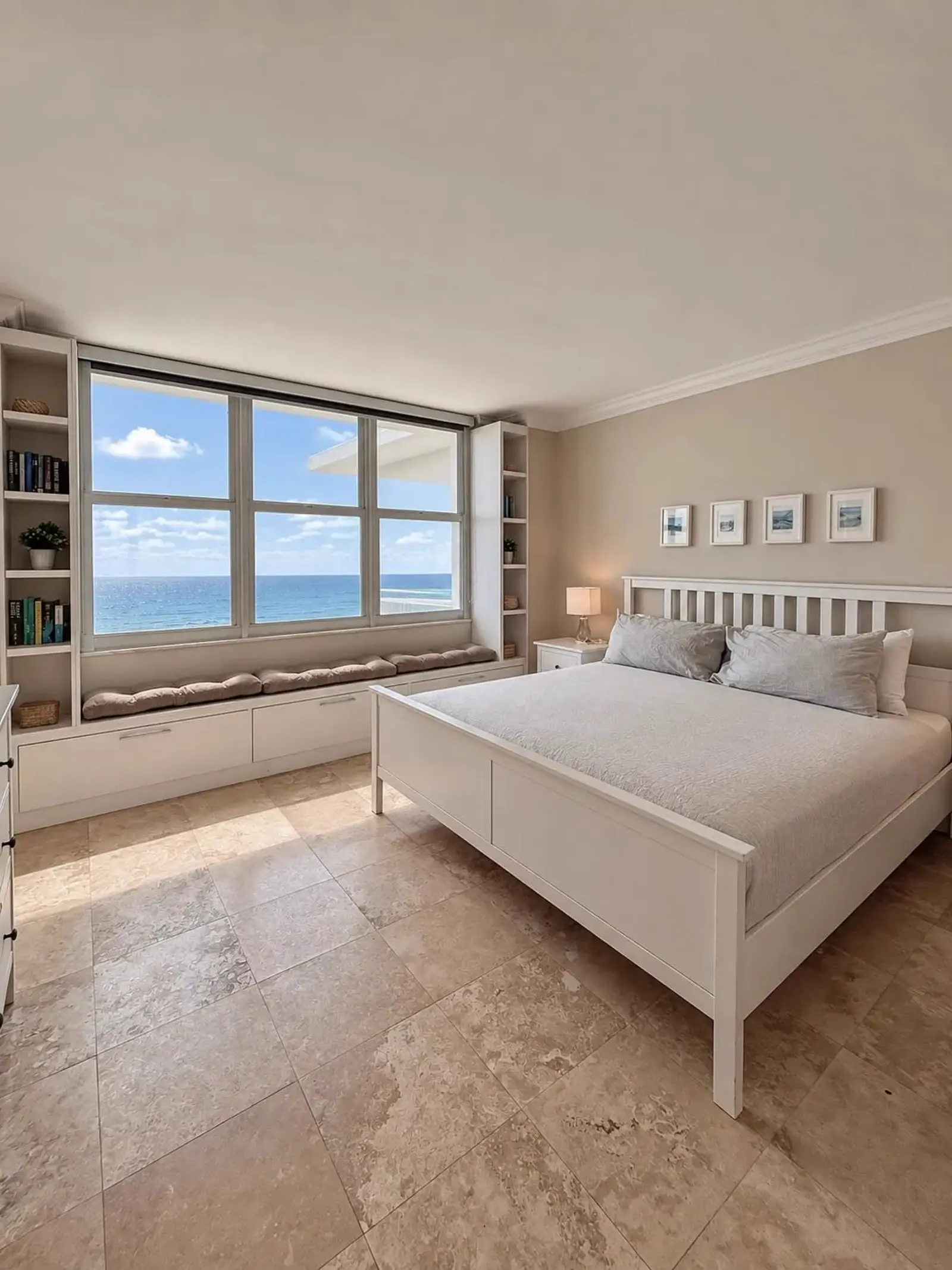 Dormitorio principal con ventana al mar